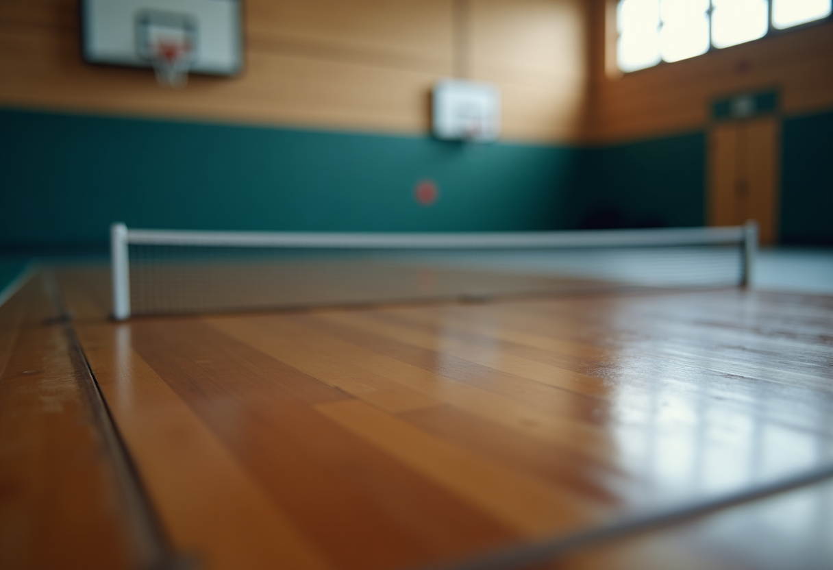 Giocatori di ping pong in azione durante una competizione