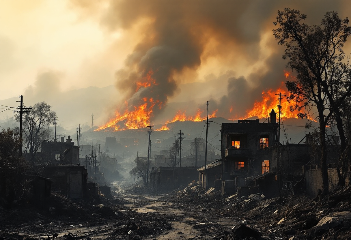 Immagine che rappresenta la devastazione a Los Angeles